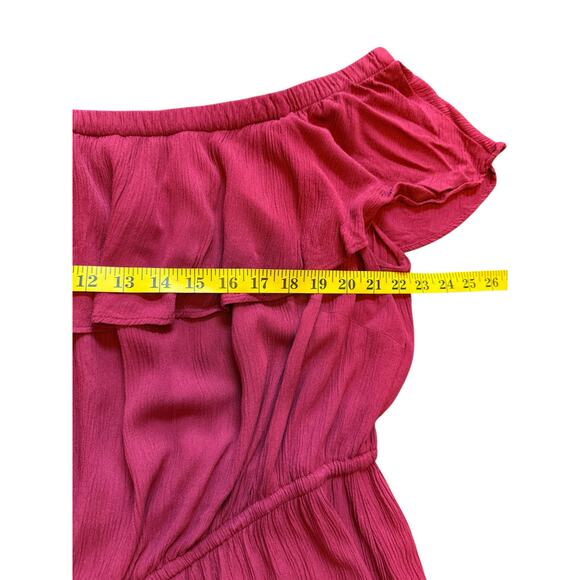 City Chic Off Shoulder Burgundy Dress - Size XL/22 - Picture 5 of 13